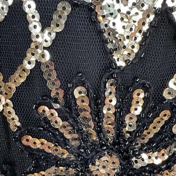 Elegant Black and Gold Embellished Dress - Picture 12 of 13